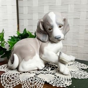 👉*MINT VTG* LLADRO PUPPY DOG WITH SNAIL FIGURE #1139 ~PORCELAIN ~EXCELLENT